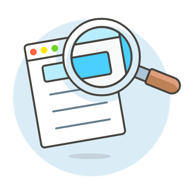 Magnifying glass over a document